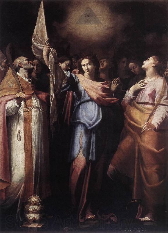 CAVAROZZI, Bartolomeo St Ursula and Her Companions with Pope Ciriacus and St Catherine of Alexandria g Spain oil painting art